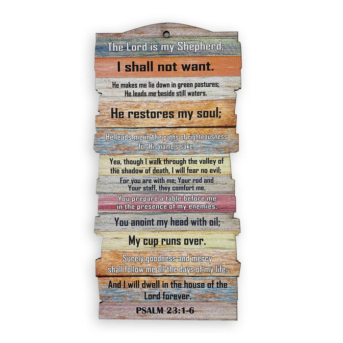 Small Stacked Wooden Plaque – Psalm 23