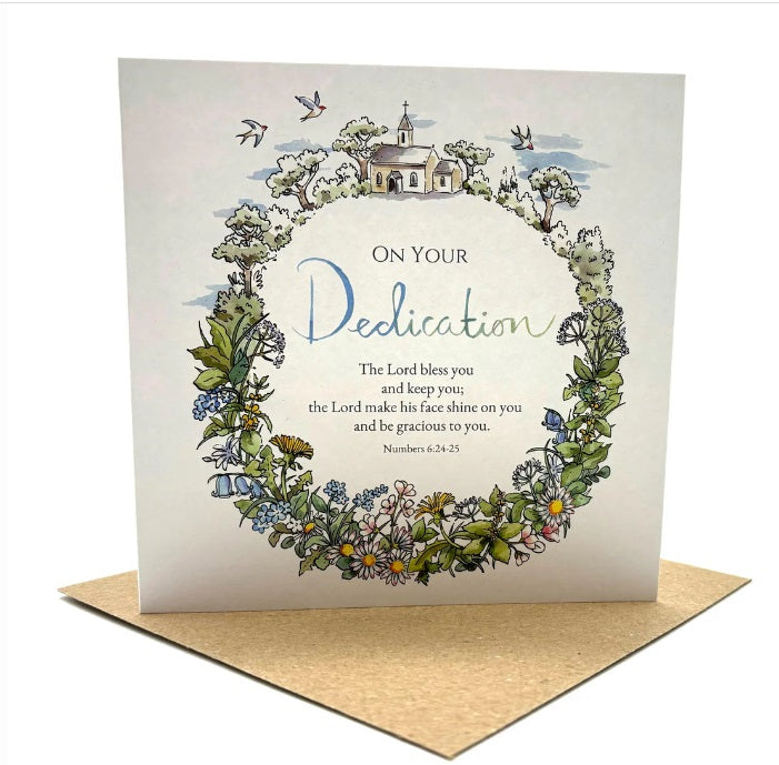 Dedication Wildflowers Card (Blank Inside)