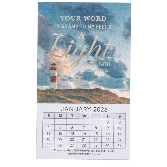 2026 Lamp To My Feet Mini Magnetic Calendar - Psalm 119:105