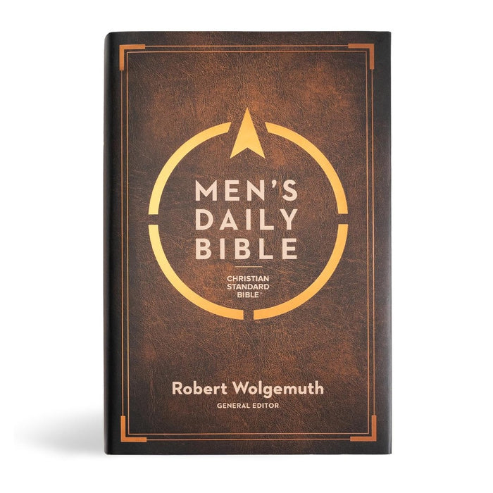 CSB Men's Daily Bible, Brown Cloth Over Board