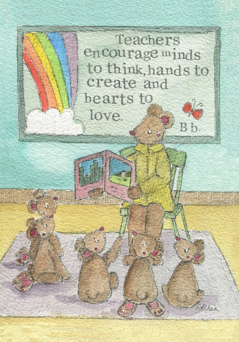 Teacher Card Hearts To Love Single Card