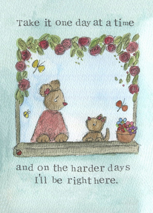 Encouragement Card One Day At A Time Single Card