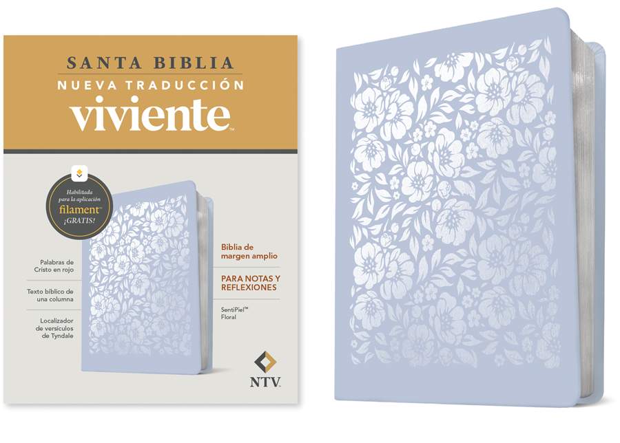 Biblia De Margen Amplio NTV Con Filament, Floral