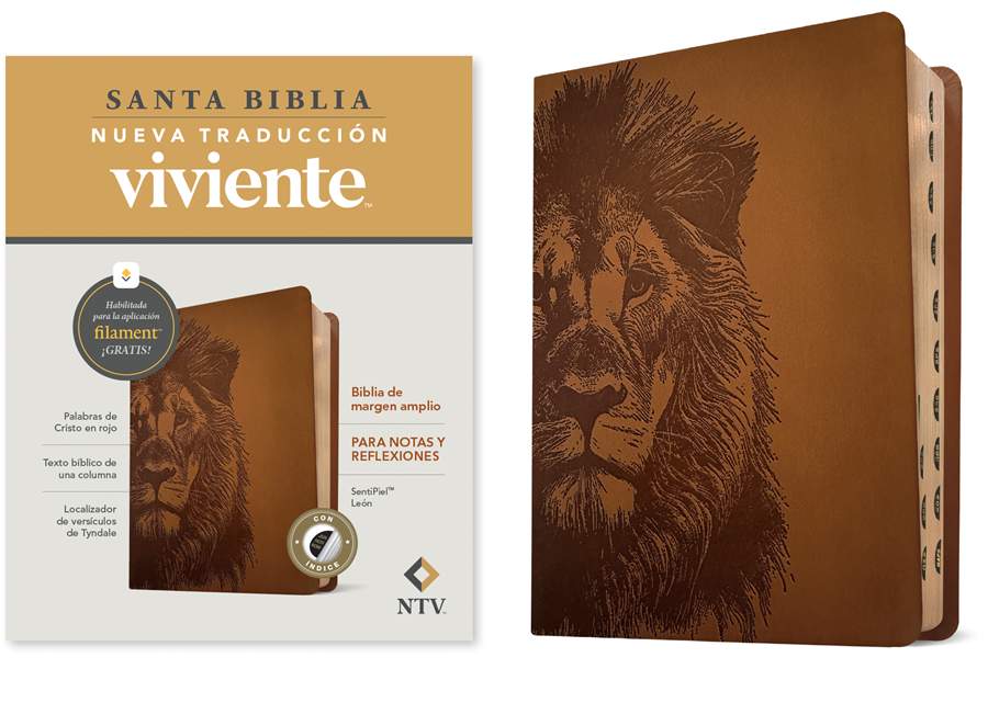 Biblia De Margen Amplio NTV Con Filament, León, Con Indice