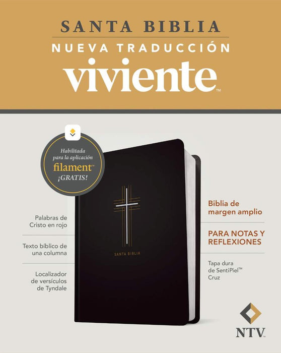 Biblia De Margen Amplio NTV Con Filament, Cruz