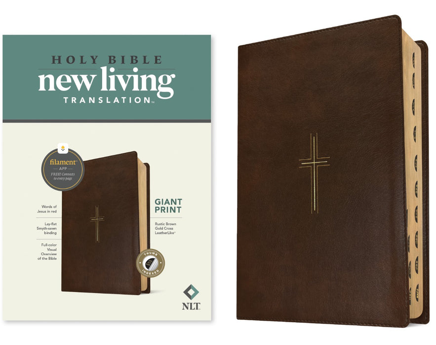 NLT Giant Print Bible, Filament Enabled, Rustic, Indexed