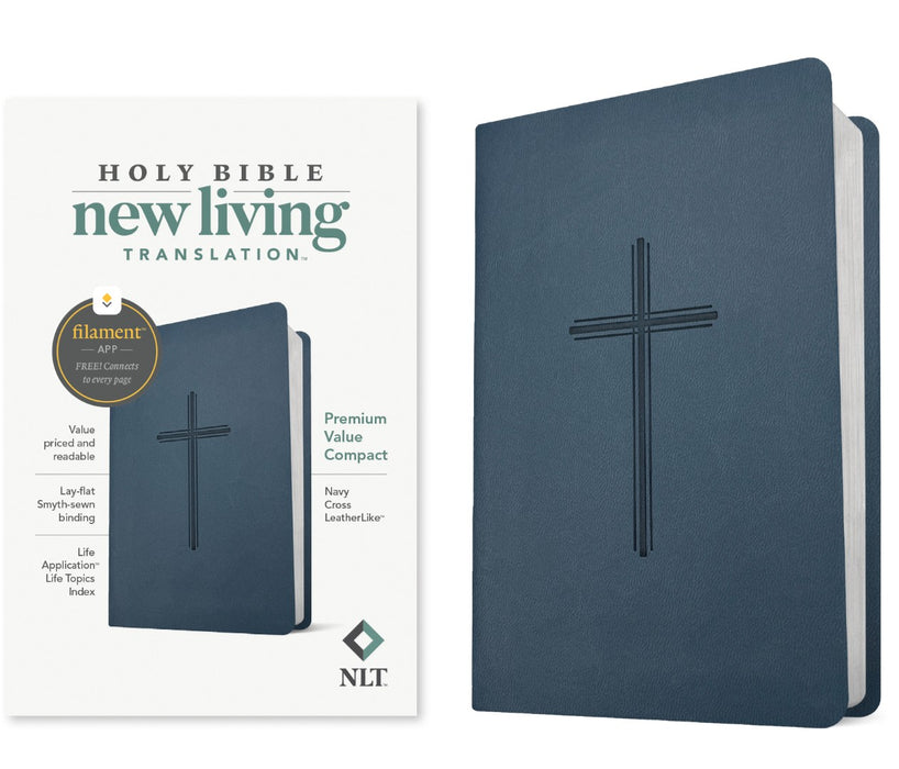 NLT Premium Value Compact Bible, Filament Enabled, Navy