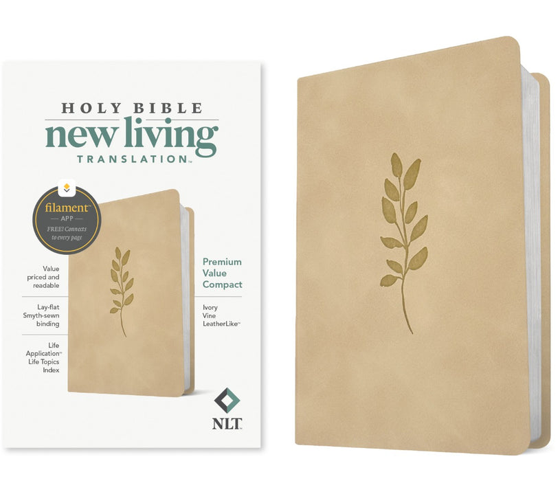 NLT Premium Value Compact Bible, Filament Enabled, Ivory