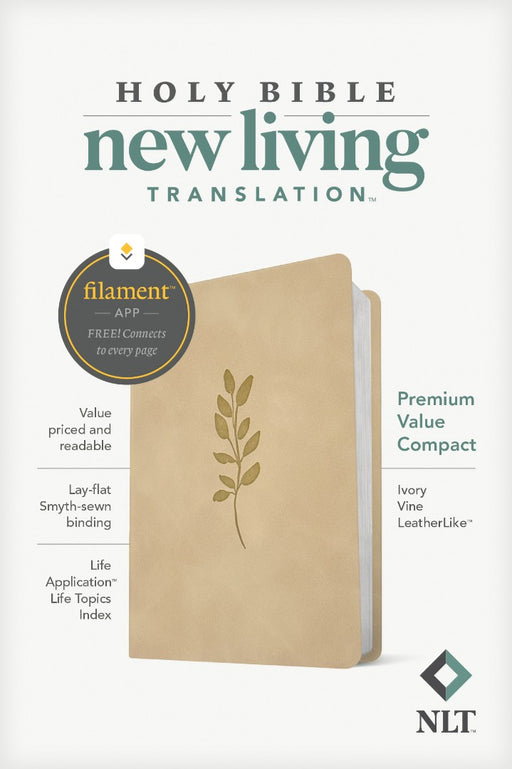 NLT Premium Value Compact Bible, Filament Enabled, Ivory