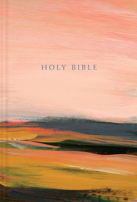 NLT Large Print Slimline Reference Bible, Pink Landscape