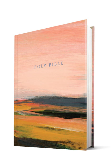 NLT Large Print Slimline Reference Bible, Pink Landscape