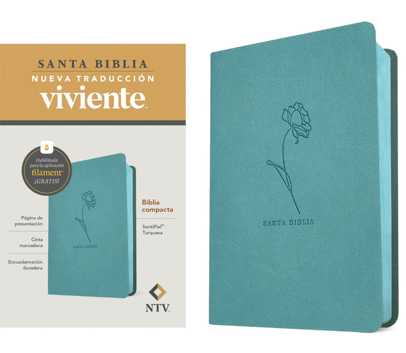 Biblia Compacta NTV, Con Filament, Sentipiel, Turquesa