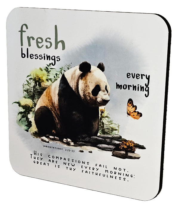 Bible Coaster - Fresh Blessings Every Day - Panda