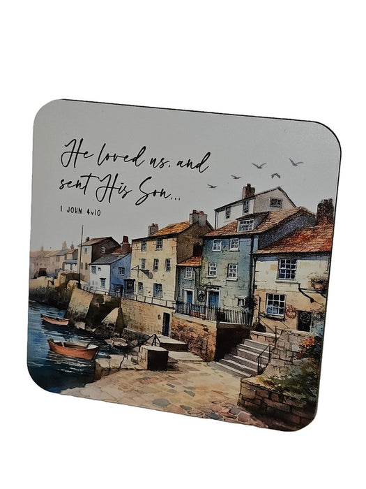 Bible Coaster - He Loved Us And Sent His Son Harbour