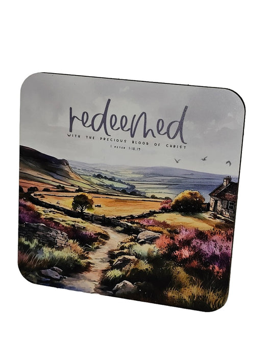 Bible Coaster - Redeemed With The Precious Blood
