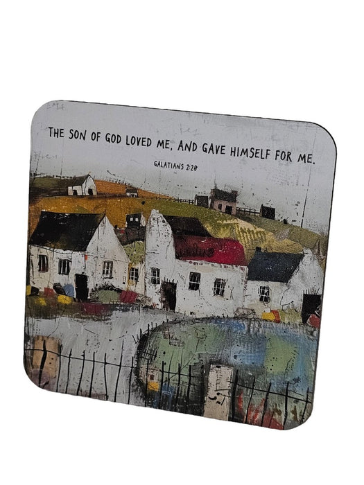 Bible Coaster - The Son Of God Loved Me - Whimsical Village