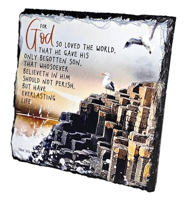 Bible Slate - For God So Loved The World - Giant's Causeway
