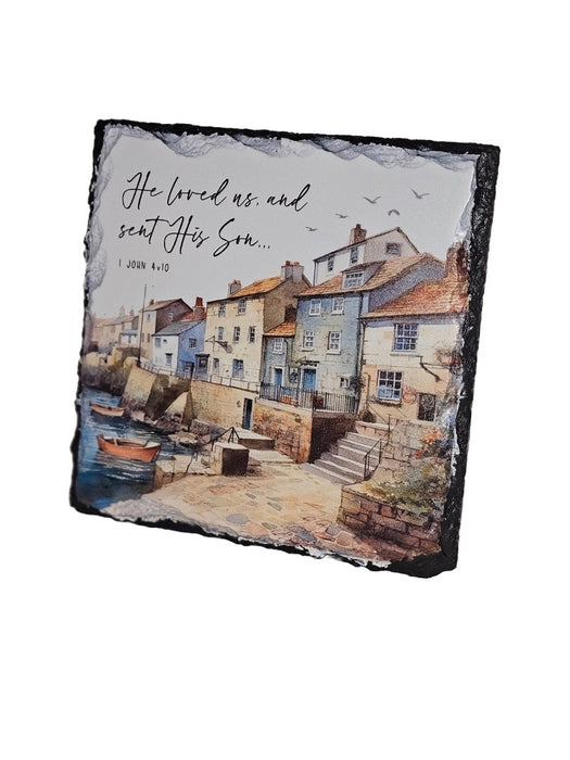Bible Slate - He Loved Us And Sent His Son Harbour