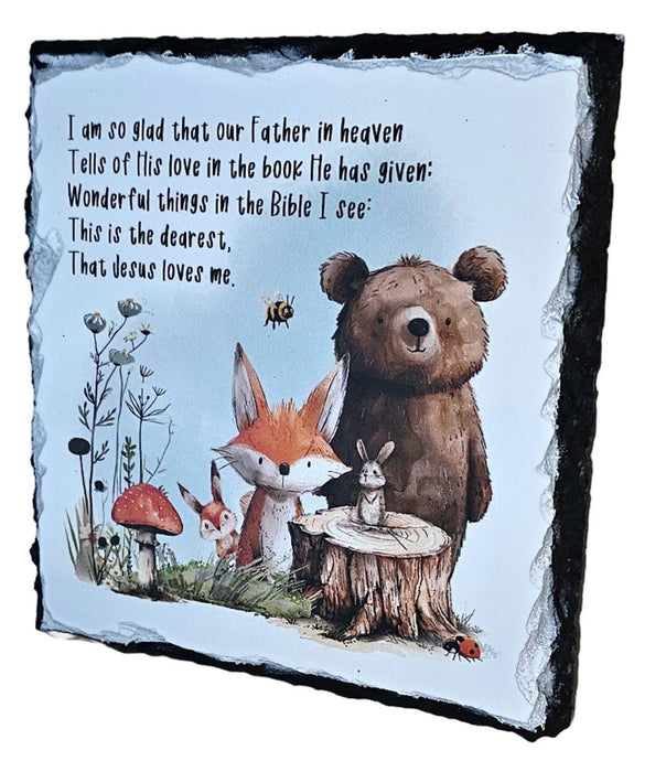 Bible Slate - I Am So Glad That Our Father - Forest Friends