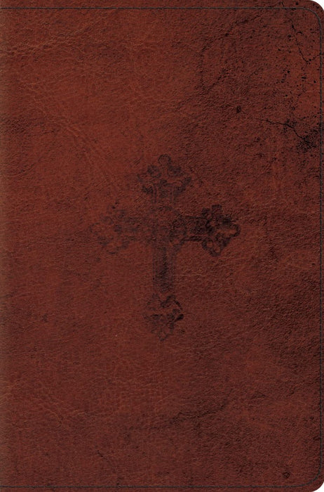 ESV Compact Bible, Walnut, Weathered Cross Design