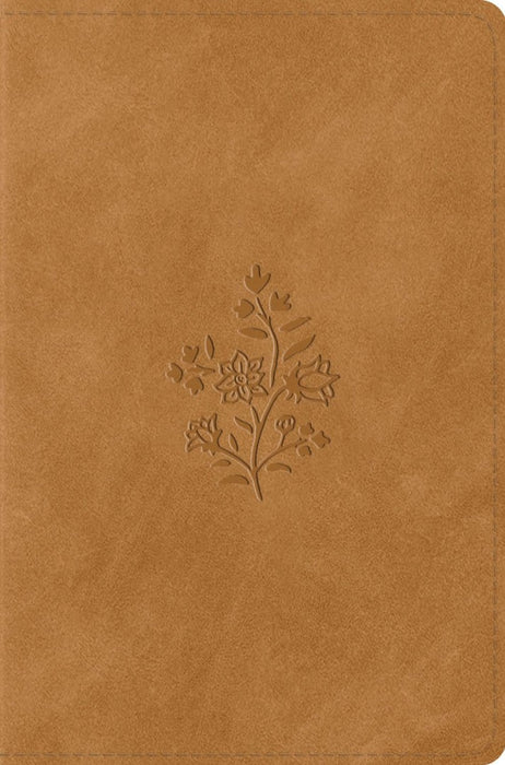 ESV Compact Bible, Nubuck Caramel, Wildflower Design