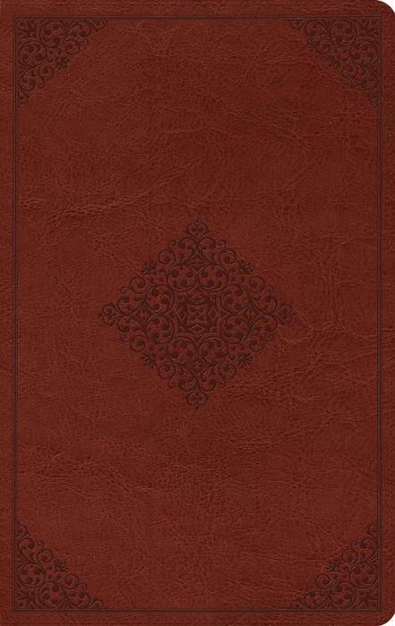 ESV Large Print Value Thinline Bible, Tan, Ornament Design