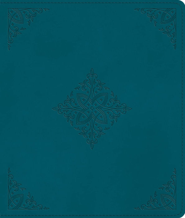 ESV Journaling Bible, Deep Teal, Fleur-De-Lis Design