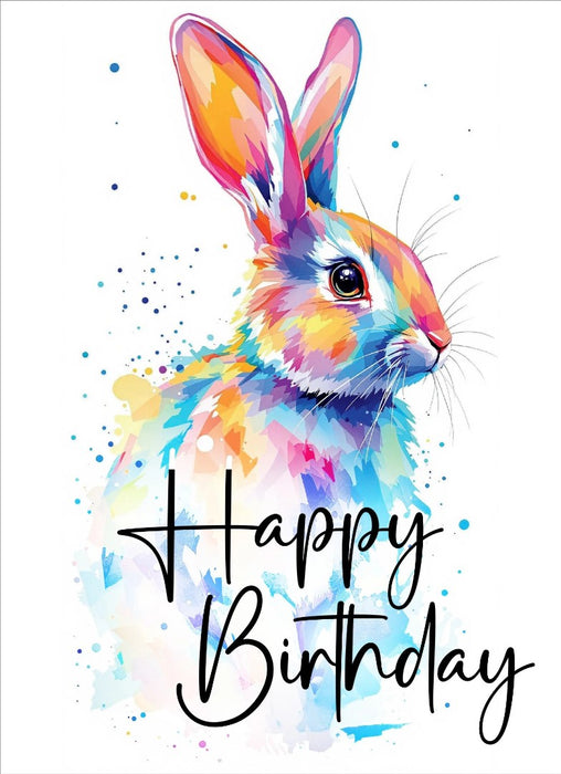 Happy Birthday Rabbit Card (pack of 6)
