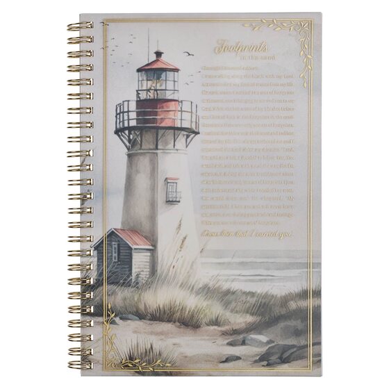 Footprints in the Sand Spiral Notebook - Isaiah 46:4