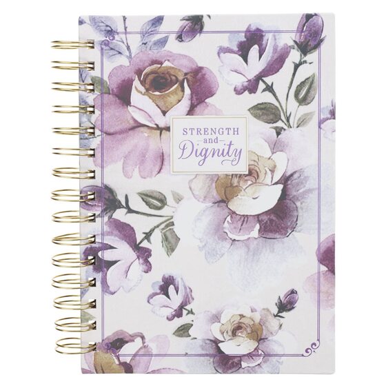 Journal Wirebound Purple Floral Strength & Dignity Prov. 31: