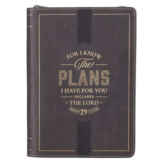 Journal Classic Zip Black I Know The Plans Jer. 29:11