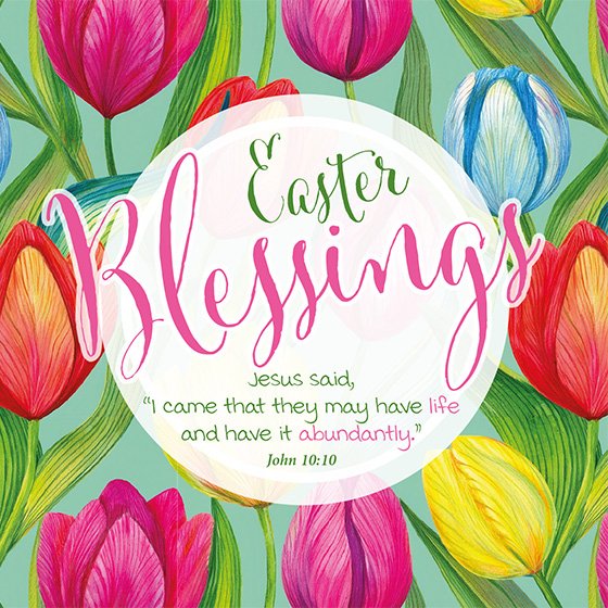 Mini Easter Cards - Easter Blessings/Tulips (pack of 5)