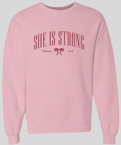 She Is Strong Box Crew Fleece 2XL