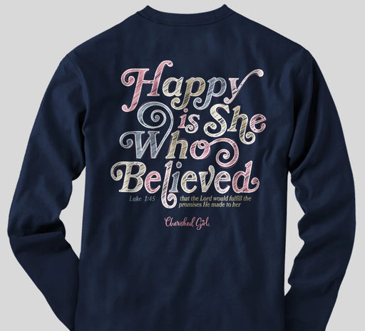 Happy Is She Long Sleeve Tee 2XL