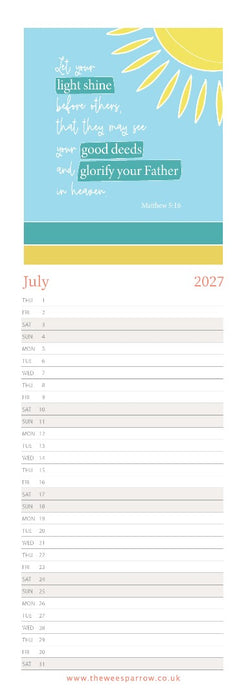 The Wee Sparrow 2027 Calendar (A3 slimline)