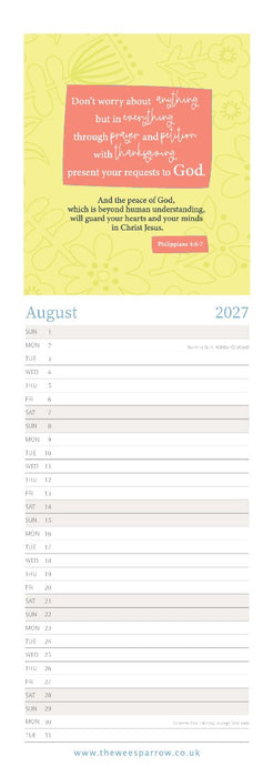The Wee Sparrow 2027 Calendar (A3 slimline)