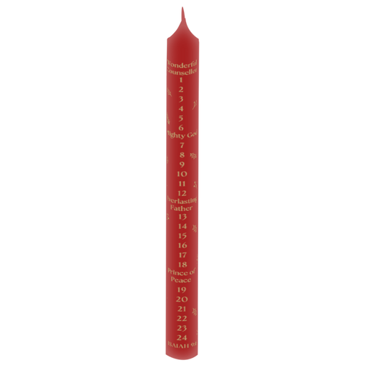 Names of Jesus Red Advent Candle - Isaiah 9:6