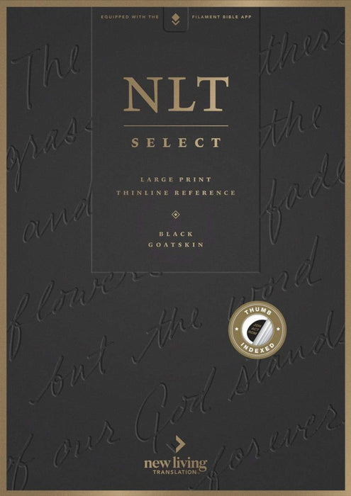 NLT Select Large Print Thinline Reference Bible, Black