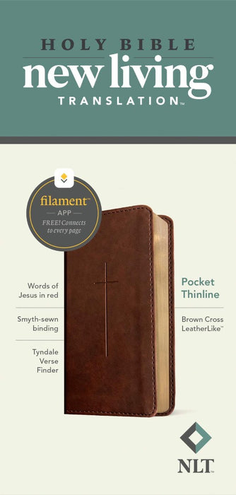 NLT Pocket Thinline Bible, Filament Enabled, Brown