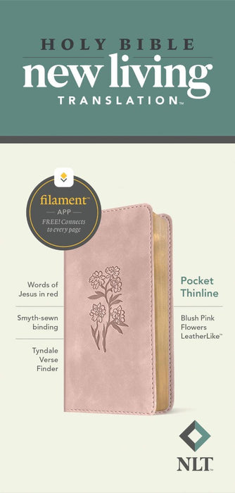 NLT Pocket Thinline Bible, Filament Enabled, Blush Pink