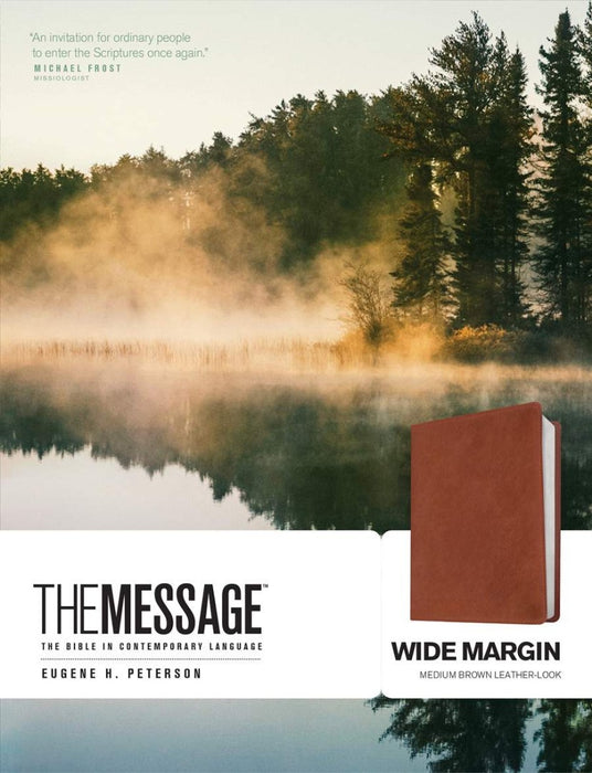 The Message Wide Margin Bible, Medium Brown