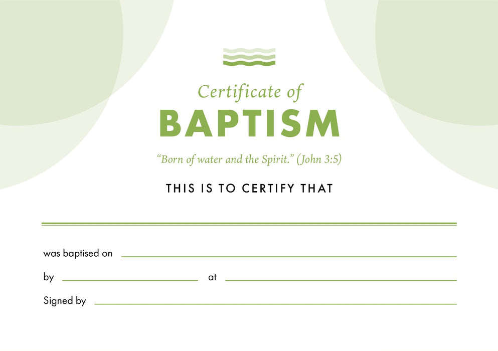 ETC Baptism Certificate A4 Landscape (pack of 10)