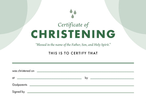 ETC Christening Certificate A4 Landscape (pack of 10)
