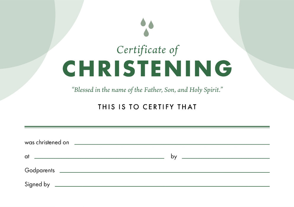 ETC Christening Certificate A4 Landscape (pack of 10)