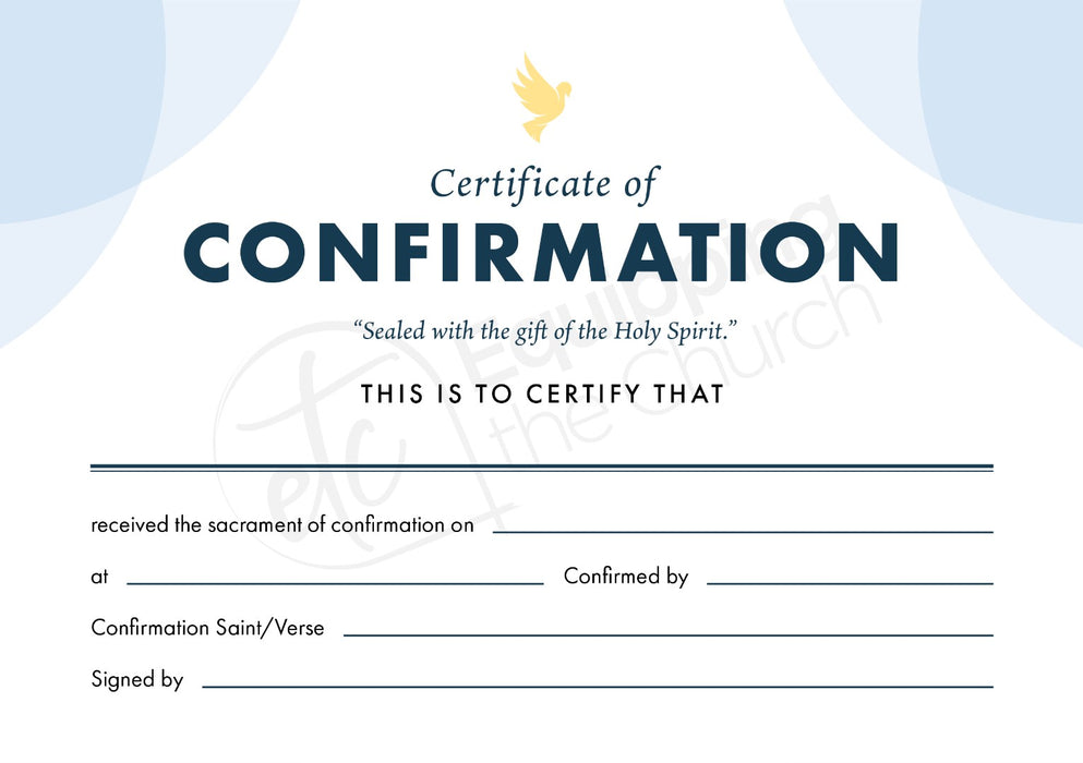 ETC Confirmation Certificate A4 Landscape (pack of 10)