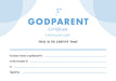 ETC Godparent Certificate A4 Landscape (pack of 10)