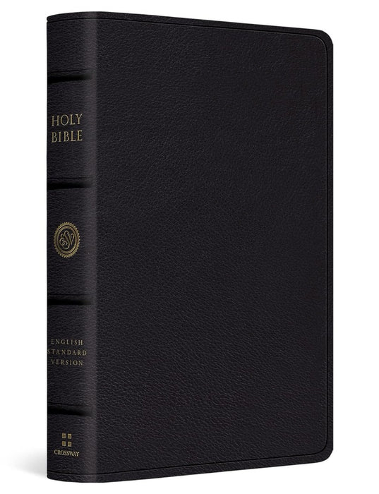 ESV Large Print Bible, Top Grain Leather, Black