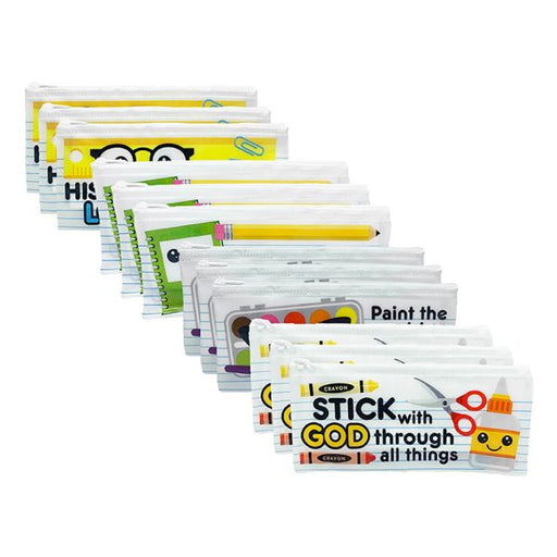 Pencil Cases - Assorted Wording (Pack of 12)