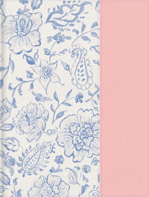 RVR 1960 Biblia De Apuntes, Rosa/ Azul Floral, Símil Piel