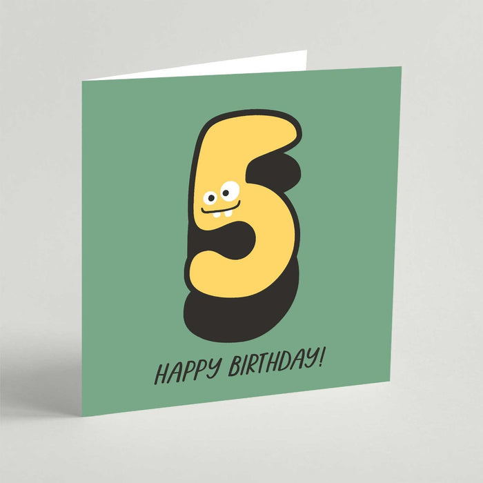 Five Birthday Square Card